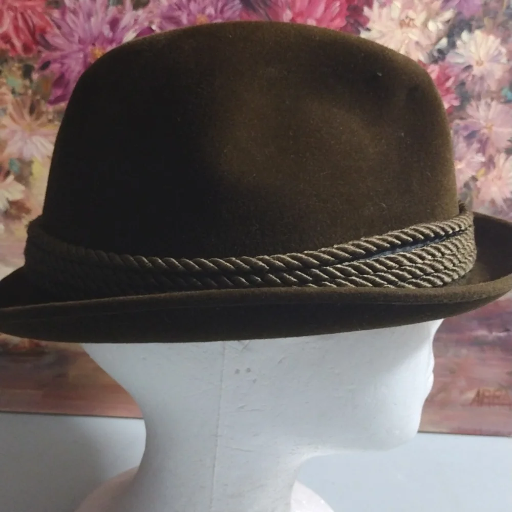Vintage Brown Fedora Hat for Costume
